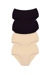 4 Adet Tutku Kadın Yüksek Bel Bato Kalın Lastik Külot S2 thumbnail 1