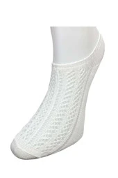 12 Adet Kadın Sneaker Dantelli File Pamuklu Yumuşak Çorap - 5