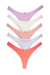 5 Adet Pamuklu Kadın Klasik Tanga Soft Renkler thumbnail 3