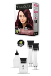 2X2 Tüp Krem Saç Boyası Seti Şarap Kızılı No:4.65 - 2