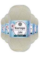 5 Adet Lotus Bikini Büstiyer Bluz Örgü İpi K019 Ekru - 1