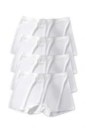 4 Adet Kadın Dikişsiz Görünmez İz Yapmaz Mini Şort Boxer Beyaz - 2