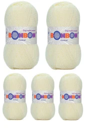 5 Adet Festival Simli Örgü İpi Yünü Renk No:223 - 1