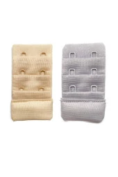 2 Adet Agraf Sütyen Uzatma Kopçası 3 Sıra / 2 Kanca Ten Gri - 1