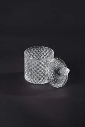 Kristal Desen Noktalı Şekerlik İşleme Kapaklı Çay Sunum 8 x 8 cm - 4