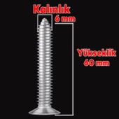 Sunta Vidası 6x60 Mm Paket 200 Adet Sivri Uçlu Ahşap Tahta Ağaç Mobilya Ayak Kulp Vidası - 2