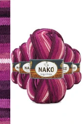 5 Adet Vega Stripe Premium Akrilik El Örgü İpi Yünü No: 82413 thumbnail 1