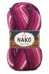 5 Adet Vega Stripe Premium Akrilik El Örgü İpi Yünü No: 82413 thumbnail 4