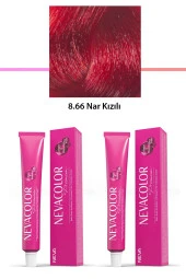 2 li Set Premium 8.66 Nar Kızılı - Kalıcı Krem Saç Boyası 2 X 50 g Tüp - 1