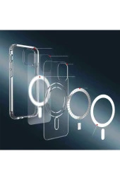Iphone 14 Kılıf Kamera Lens Korumalı Magsafe Destekli Şeffaf Darbe Emici Sert Kapak - 3