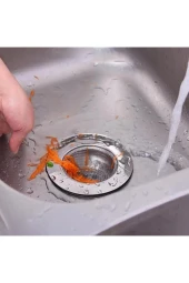 Mutfak Su Lavabo Filtresi Örgü Süzgeç Paslanmaz Çelik 7.5 cm Çap - 3