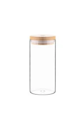 Bambu Kapaklı Cam Kavanoz Saklama Kabı 10,5x6 cm Balsa BLS-6510 - 1