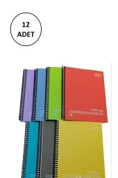 FRESCO Spiralli Plastik Defter A4 72 Yaprak Kareli GP.3-4933000-2011 12 Adet - 1