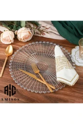 Supla, Boncuklu Sunum Tepsisi Şeffaf Sunumluk 20 Cm. - 1