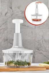 Yakut Üstten Basmalı El Rondo Blender Çelik Bıcaklı Beyaz - 1