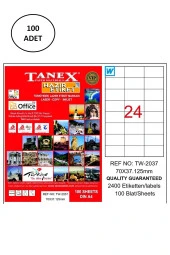 Tanex Tw-2037 Lazer Etiket 70X37 Mm 100 Lü - 1