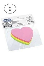 Mas 3672 75 Yaprak Karma Renk Kalp Şekilli Not Kağıdı - 2