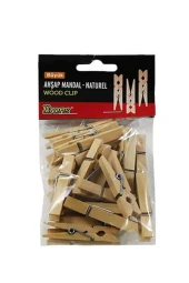 Brons BR-907 Büyük Natural Ahşap Mandal - 1