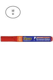 Brons BR-9722 Kesik Uç Kırmızı Permanent Kalem 12'li - 1