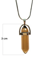 Dumanlı Kuvars Doğal Taşı Zincirli El Yapımı Kolye Uç: 3 cm Zincir: 20 cm Kutulu - 2