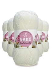 5 Adet Cotton Lüks Yelek Tunik Kazak Bluz Hırka İpi Yünü Süt Beyaz 97570 - 1