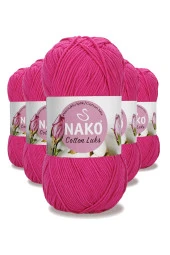 5 Adet Cotton Lüks Yelek Tunik Kazak Bluz Hırka İpi Yünü Fuşya 97572 - 1
