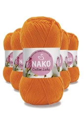 5 Adet Cotton Lüks Yelek Tunik Kazak Bluz Hırka İpi Yünü Turuncu 97552 - 1