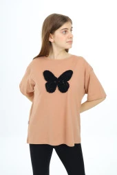 Kız Çocuk Kelebek Baskılı T-Shirt 9-14 Yaş Px037 - 2