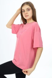Kız Çocuk Kelebek Baskılı T-Shirt 9-14 Yaş Px037 - 10