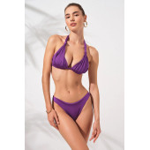 Dudi Kaplı Üçgen Bikini Takım Mor - 1