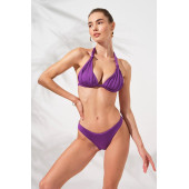 Dudi Kaplı Üçgen Bikini Takım Mor - 2