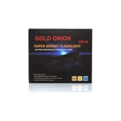 Gold Orion Km-84 Tasarruflu Şarjlı Zoomlu Metal El Feneri Kemer Klipsli - 5