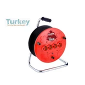 Extra 4lü Elektrik Seyyar Makaralı Uzatma Kablo 50 Metre Taşınabilir - 1