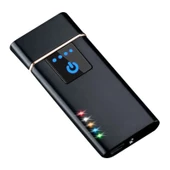 Elektronik Şarj Edilebilir Alevsiz Usb Dokunmatik Siyah Çakmak - Kutulu - 2