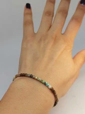 Krizokol Taşı Küp Şekilli 3mm Bileklik (45320) thumbnail 4