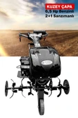 Kuzey 2+1 K Serisi K75X Titanyum Şanzıman 6.5HP Benzinli Çapalama Makinesi Bıçak ve Tekerlekle Dahil - 2