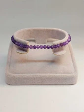 Ametist Taşı Faset Kesim 4mm Bileklik (45440) thumbnail 2