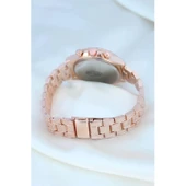 Clariss Trend Rose Metal Kordonlu Zirkon Taş Kaplama Renkli Taşlı Kasa Tasarımlı Lüx Kadın Kol Saati - 5