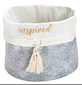 Yuvarlak Katlanabilir Çok Amaçlı Saklama Organizer Kutu Keçe Sepet (maxi) - 03396 - 1