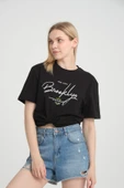 Süperlife Kadın Bisiklet Yaka Oversize Fit  Tişort SPR24TSk110 - 7