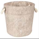 Kulplu Yuvarlak Düzenleyici Çok Amaçlı Kolay Taşınabilen Organizer Keçe Sepet (3'lü Set) - 6