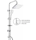 Robot Duş Seti Krom Dikdörtgen Çok Fonksiyonlu Yağmur Robot Duş Sistemi - 1