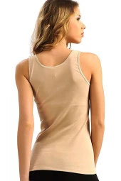 Kadın Beyaz Pamuklu Geniş Askılı Atlet - 2