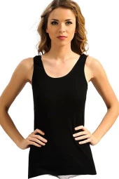 Kadın Beyaz Pamuklu Geniş Askılı Atlet - 3