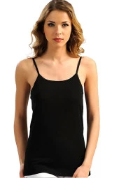 Kadın Beyaz Pamuklu İp Askılı Atlet - 3