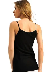 Kadın Beyaz Pamuklu İp Askılı Atlet - 4