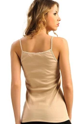 Kadın Beyaz Pamuklu İp Askılı Atlet - 6