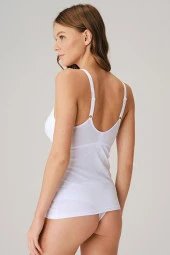 Kadın Beyaz Modal Pamuklu Lohusa Önden Açılan Emzirme Atleti - 6