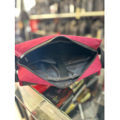 BAGSLAB Kırmızı  Keten Kumaş El Ve Omuz Çantası thumbnail 1