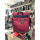 BAGSLAB Kırmızı  Keten Kumaş El Ve Omuz Çantası thumbnail 2